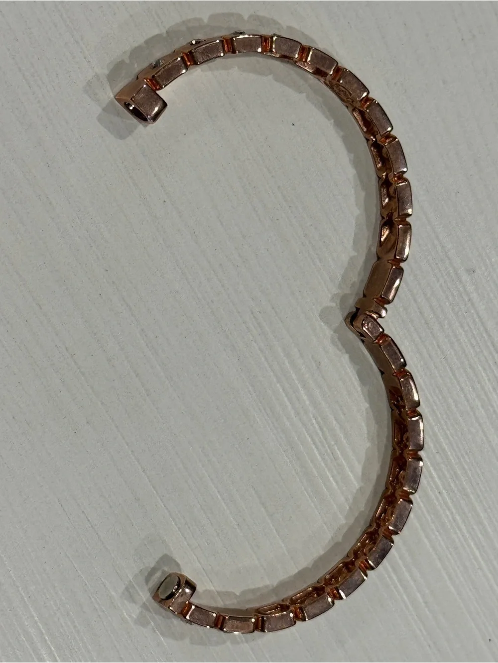 Rose Gold Crystal Link Magnetic Close Bracelet - Women's Jewelry